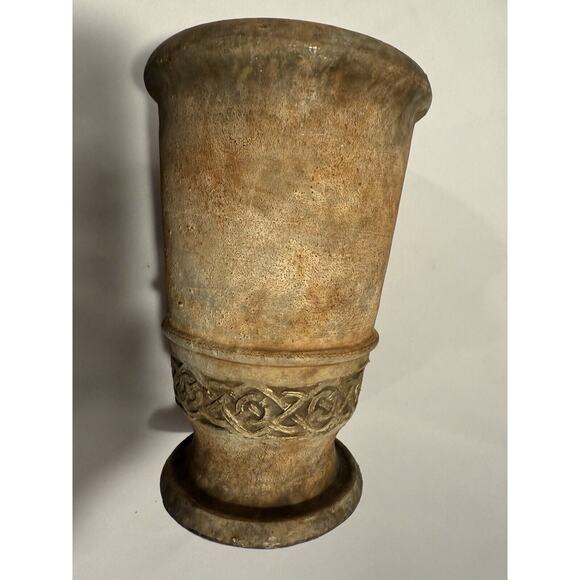 Mid Century Stoneware Pottery Flower Vase 8”, Rustic, Farmhouse, Celtic - Picture 9 of 10